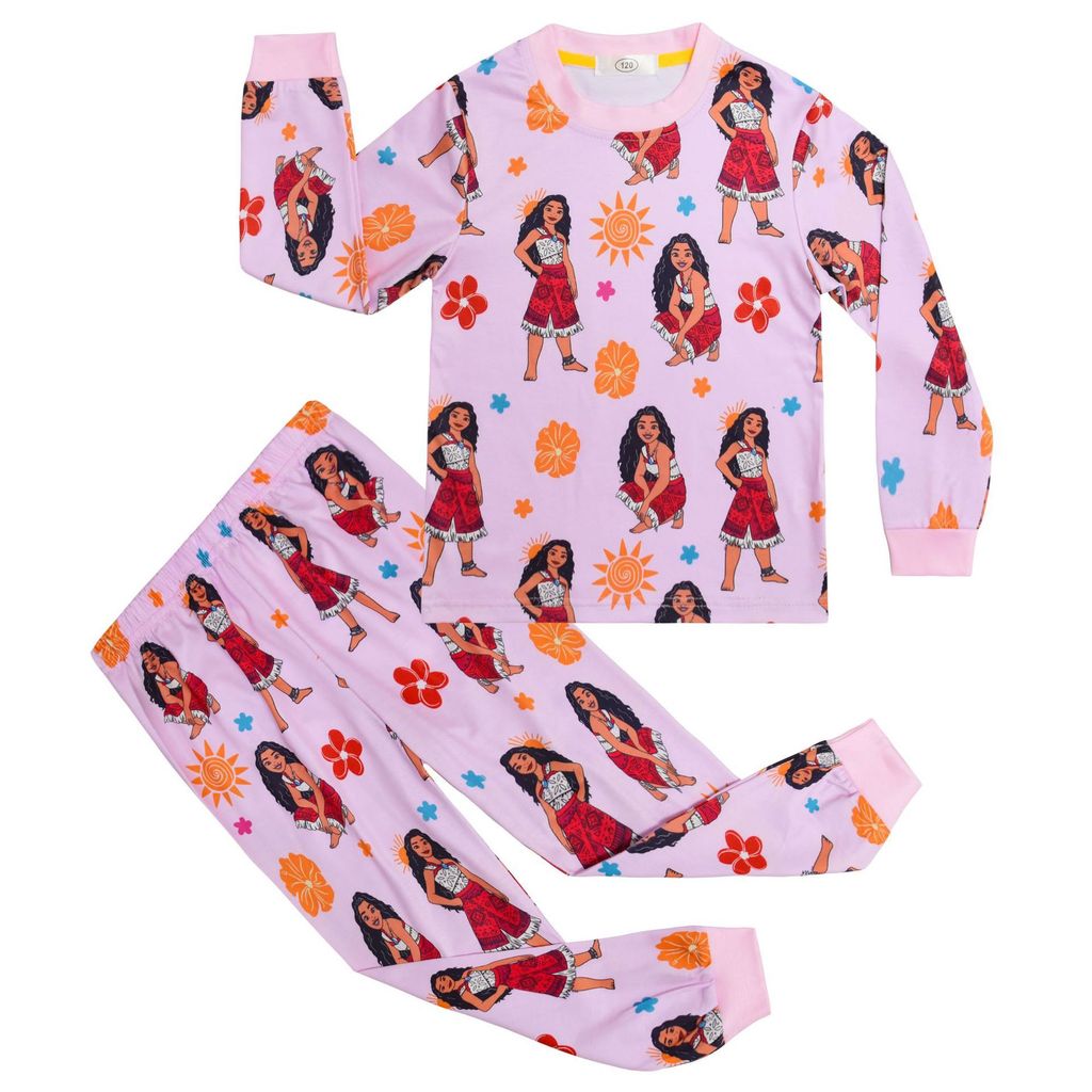 Moana 2: Moana Moana Middle Big Children 's Homewear Suit Dài tay + Quần Bộ đồ hai mảnh 81252