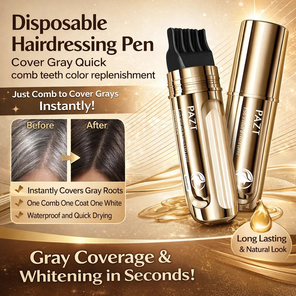 Điều Hòa Bút Làm Tóc Bút Màu Tóc Có Lược Răng Chỉnh Màu Tóc Tự Nhiên Nhanh Che Tóc Xám Bút Chỉnh Tóc