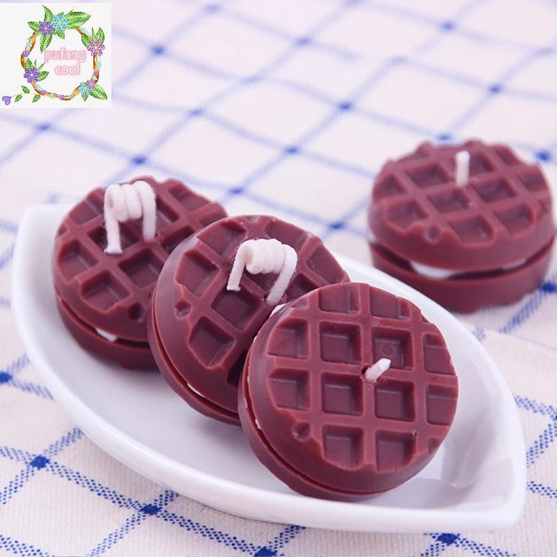 PUCOOL Waffle Khuôn Silicon DIY Tròn Waffle Dụng Cụ Làm Khuôn Socola Thực Tế TH