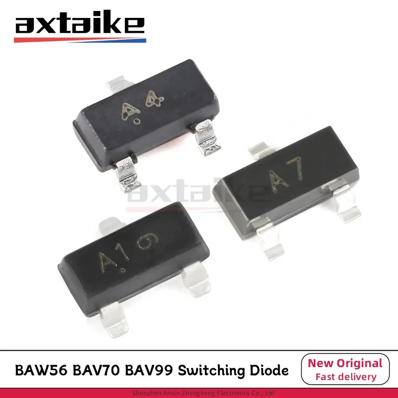 100 CHIẾC BAW56 BAV70 BAV99 A1 A4 A7 SOT23 A1W A4W A7W SMD 85V 70V 200mA Chuyển Đổi Diode Transistor