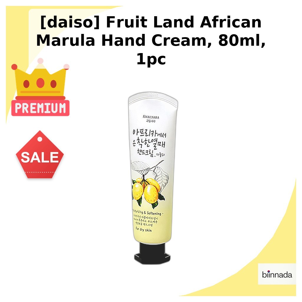 [daiso] Kem dưỡng tay Marula Fruit Land Châu Phi, 80ml, 1pc / Kem tay Hàn Quốc / Dầu Marula của biin