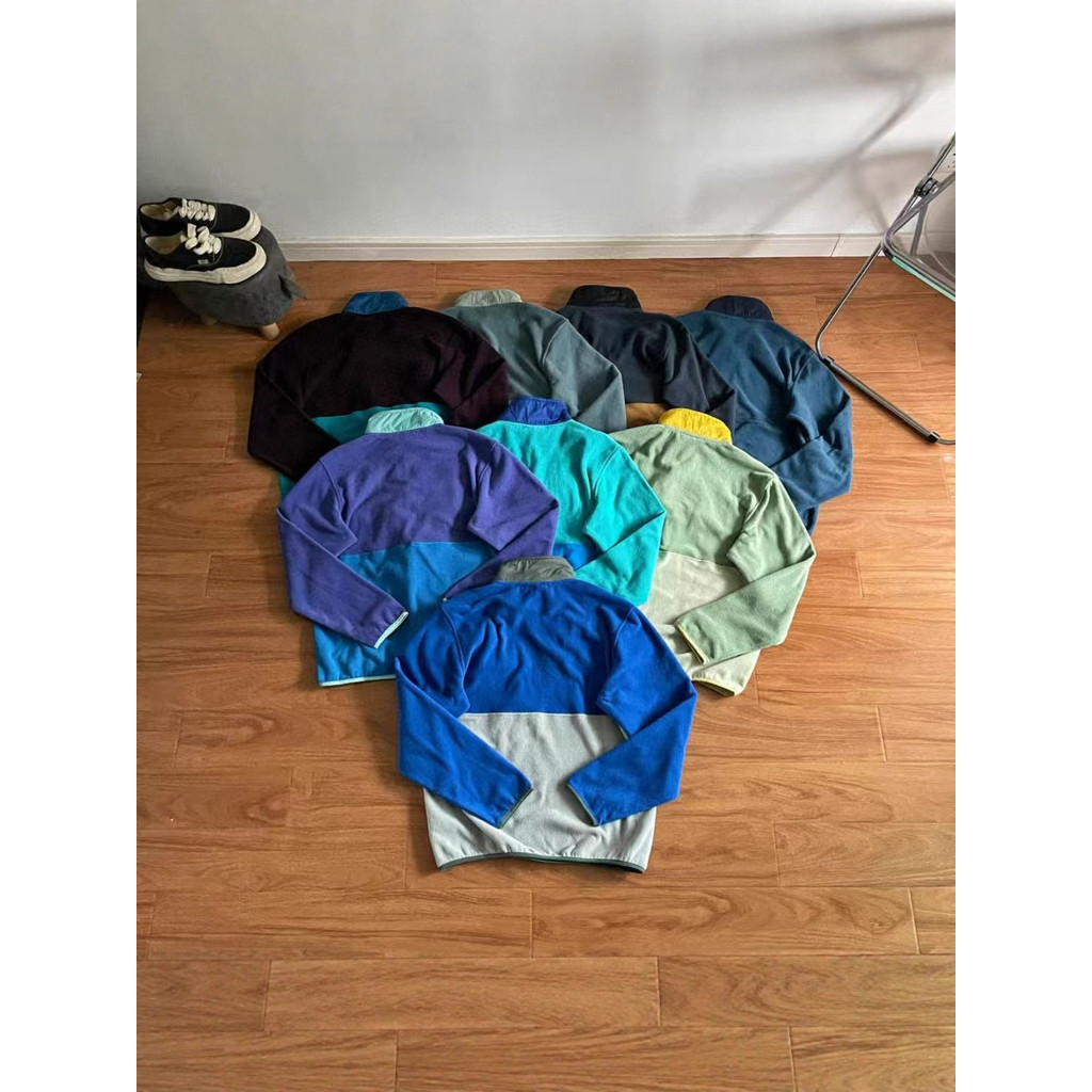 9LBL Patagonia Two-tone outdoor stand-collar fleece jacket, mountain-style warm sweatshirt coat for 