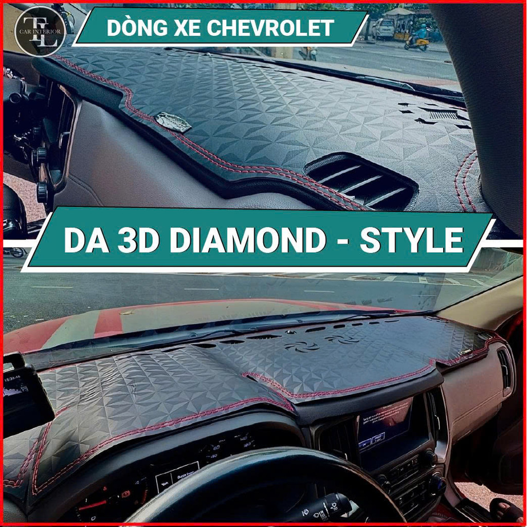 Thảm Taplo Da 3D Diamond Style CHEVROLET CAPTIVA, CRUZE, ORLANDO, SPARK, COLORADO, TRAILBLAZER, chuẩ