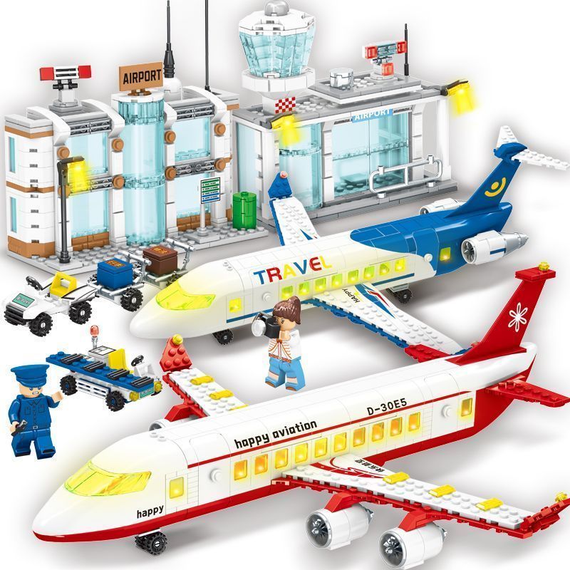 Tương Thích Với Lego Phiên Bản Chiếu Sáng Lớn Boeing 747 Máy Bay Hành Khách Lớn Khối Xây Dựng Mô Hìn
