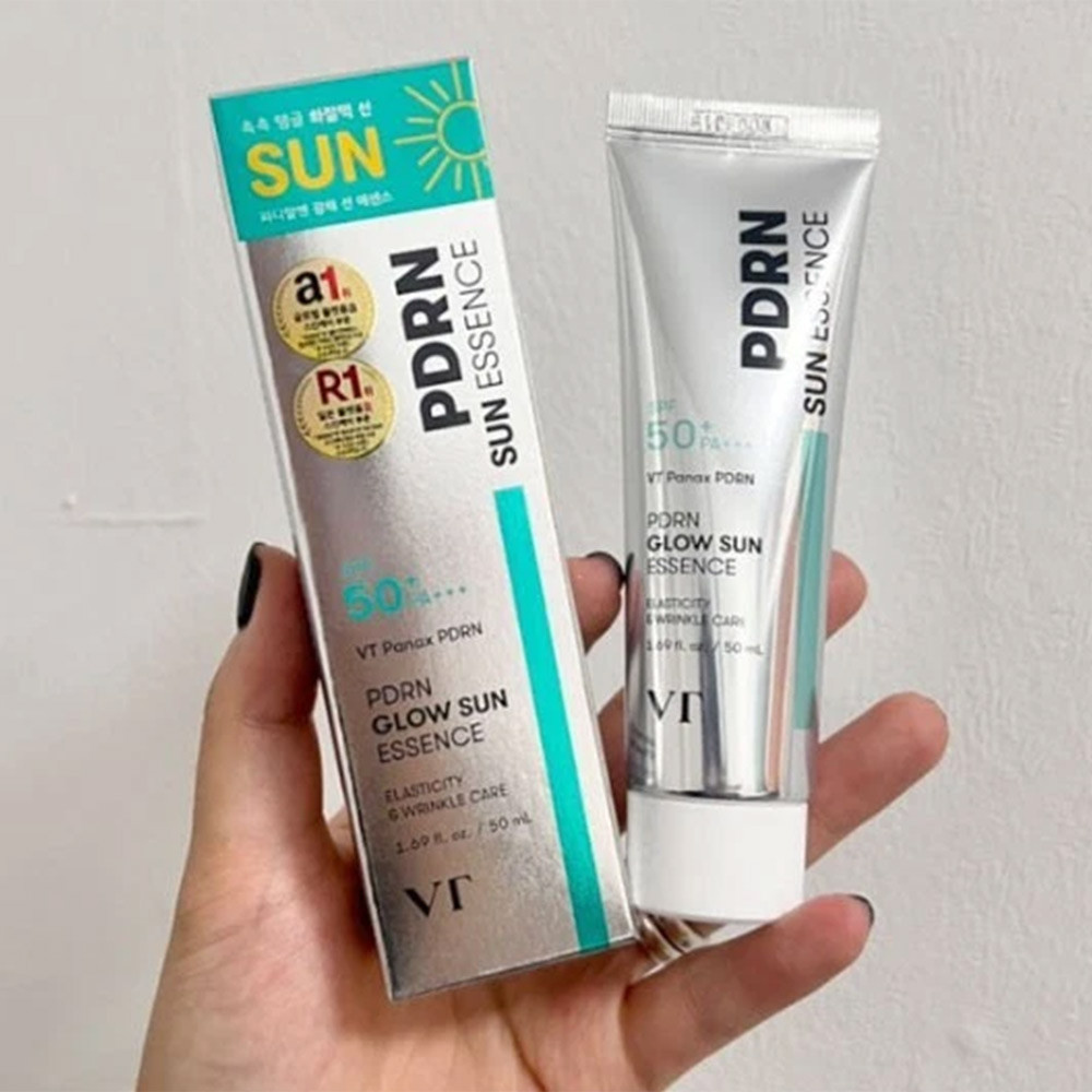 VT PDRN Unisex Glow Sun Essence 50ml PDRN Glow Serum Sunscreen