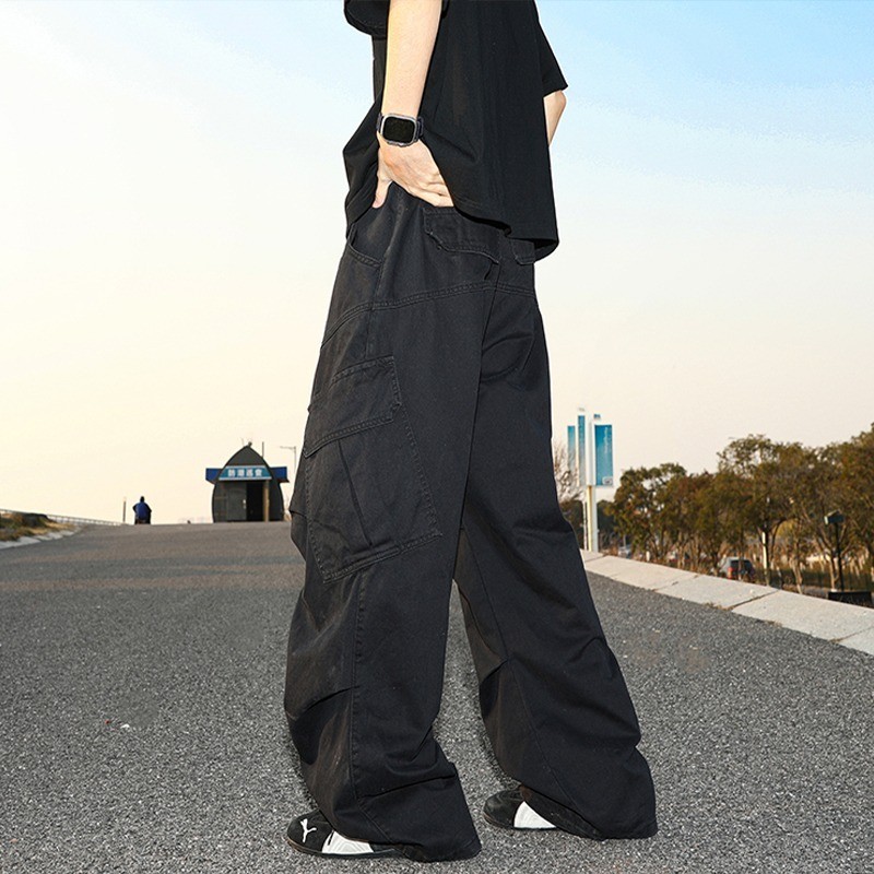 TRENDO Quần Công Sở Nam Baggy Quần Cargo Pant Quần Túi Hộp Nam Nữ Ống Rộng Basic Nhiều màu sắc quần cargo pants Unisex Quần yếm nhiều túi nam quần ống đứng dáng rộng hợp thời trang quần dài có khóa kéo thích hợp | BigBuy360 - bigbuy360.vn