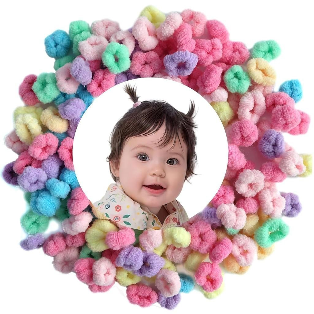 Dây buộc tóc cho bé, Dây buộc tóc trẻ mới biết đi không hư tổn, 120 chiếc, 0-8 tuổi, Giá đỡ đuôi ngự