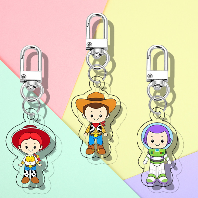 GANTUNGAN Toy Story Chibi Keychain | Toy Story Chibi UV Printed Keychain 2 Sides on 3 mm Acrylic Fra