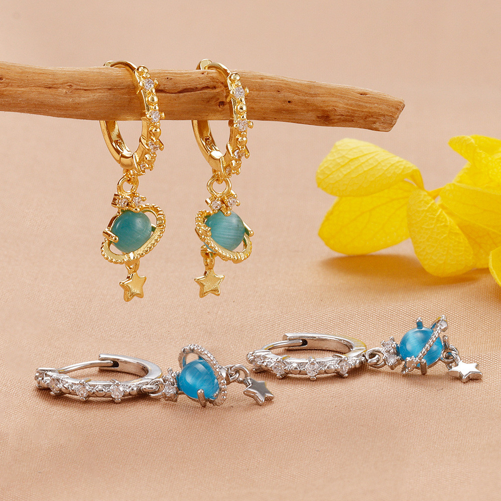 Khuyên Earings Tròn nghệ thuật sang trọng - Sao Thổ