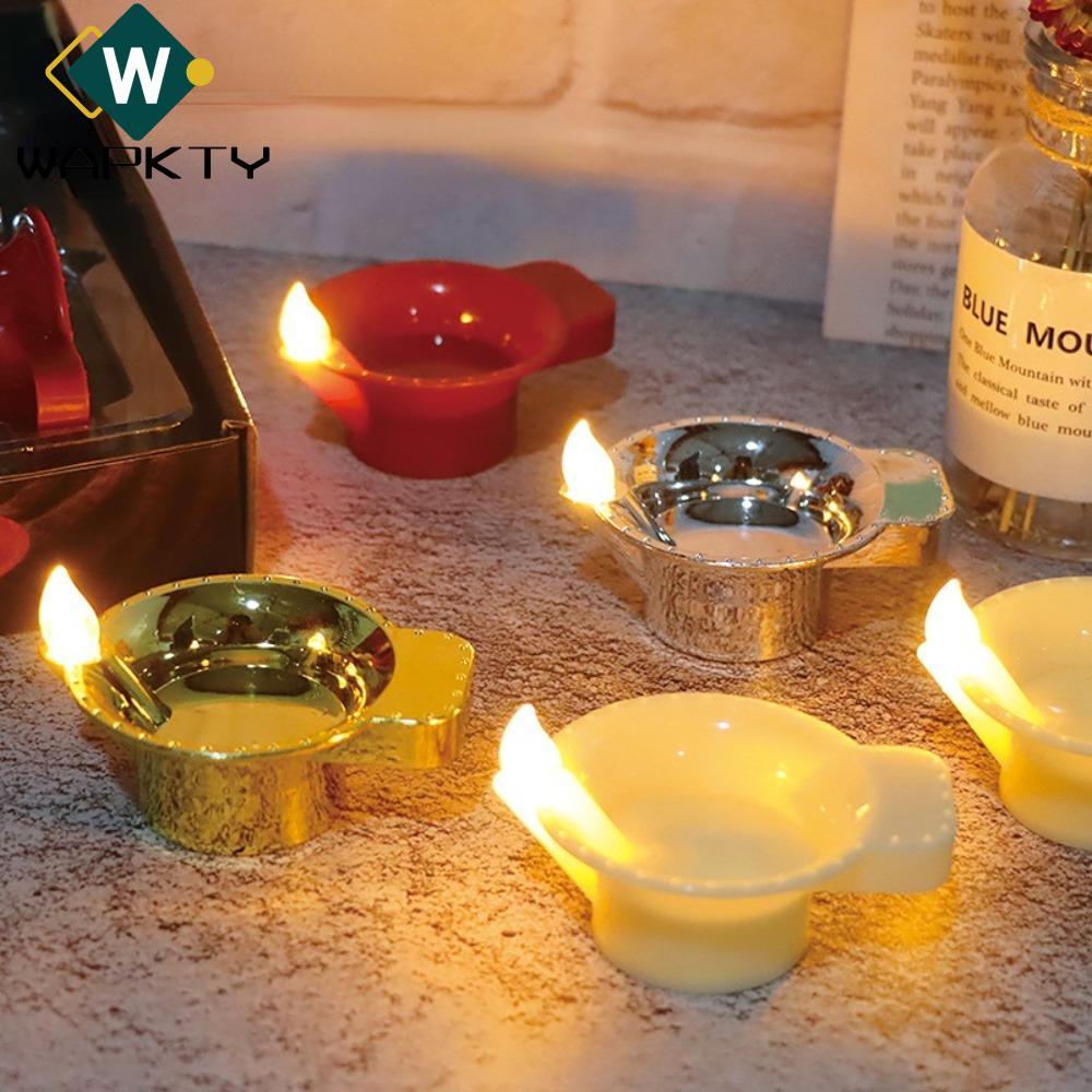 WAPKTY 12 Đèn Nến, Điện Nổi Trên Nước Diya Đèn LED, Nến Giả Diwali Phát Sáng Trang Trí Ấn Độ Đèn Dầu