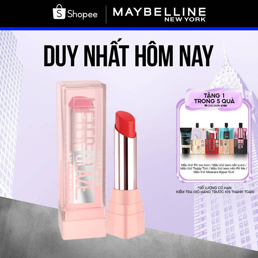Son bóng dưỡng Maybelline New York Lifter Glaze cho môi mềm ẩm mướt, mọng thạch Cherry 2.8g