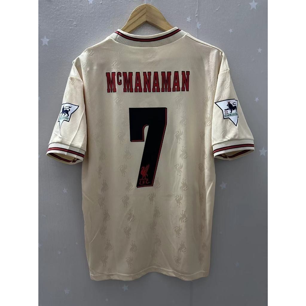 1996-97 Liverpool FC Sân khách Retro Jersey – McManaman, Fowler, Barnes – Áo bóng đá cổ điển (Áo thu