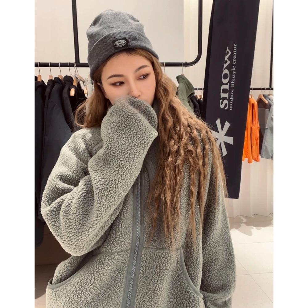 1N50 Snow Peak Outdoor mountain-style multi-pocket thermal insulation fleece jacket with fleece lini