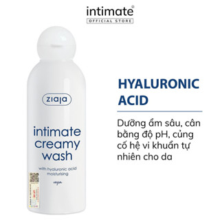 Dung Dịch Vệ Sinh Phụ Nữ Intimate With Hyaluronic Acid ZIAJA Hỗ Trợ Dưỡng Ẩm,Cân Bằng pH, Làm Sạch 200ml