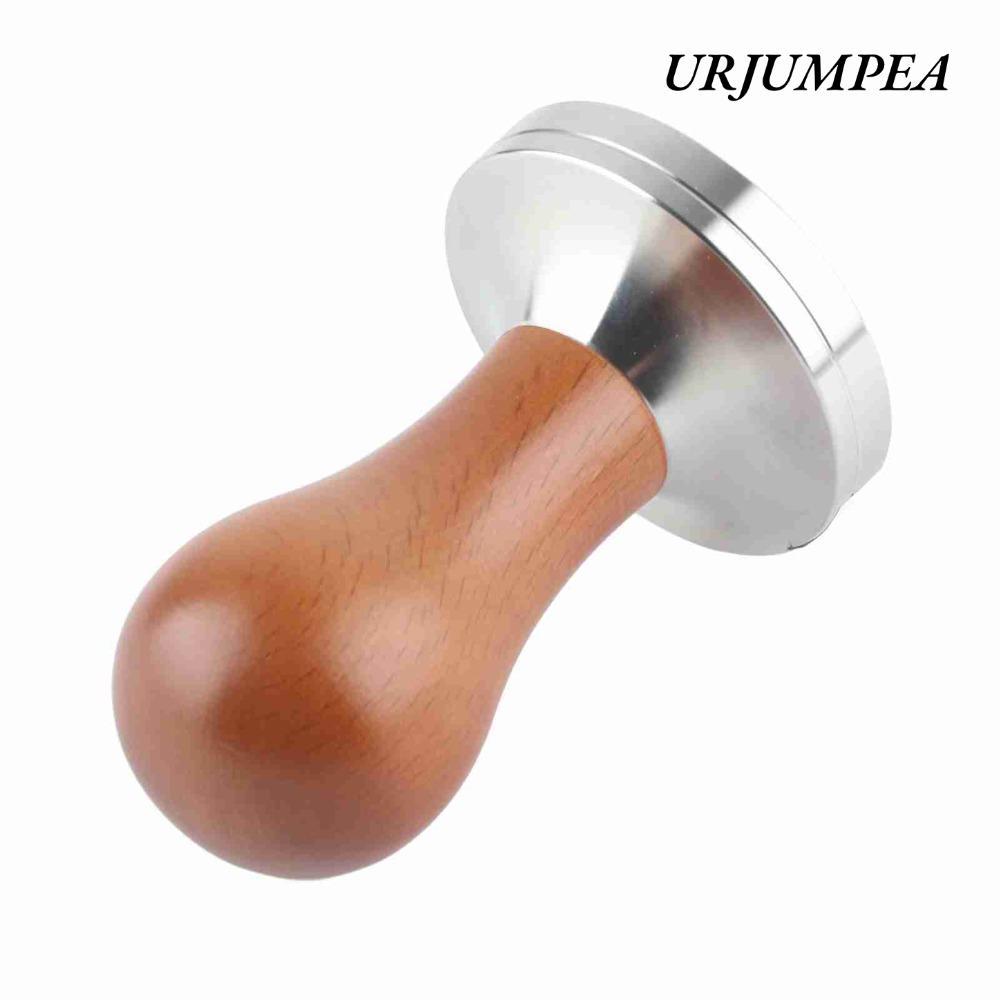 URJUMPEA Espresso Tamper, Tay cầm bằng gỗ Đế thép không gỉ Cà phê Tamper, Dụng cụ Barista chuyên ngh