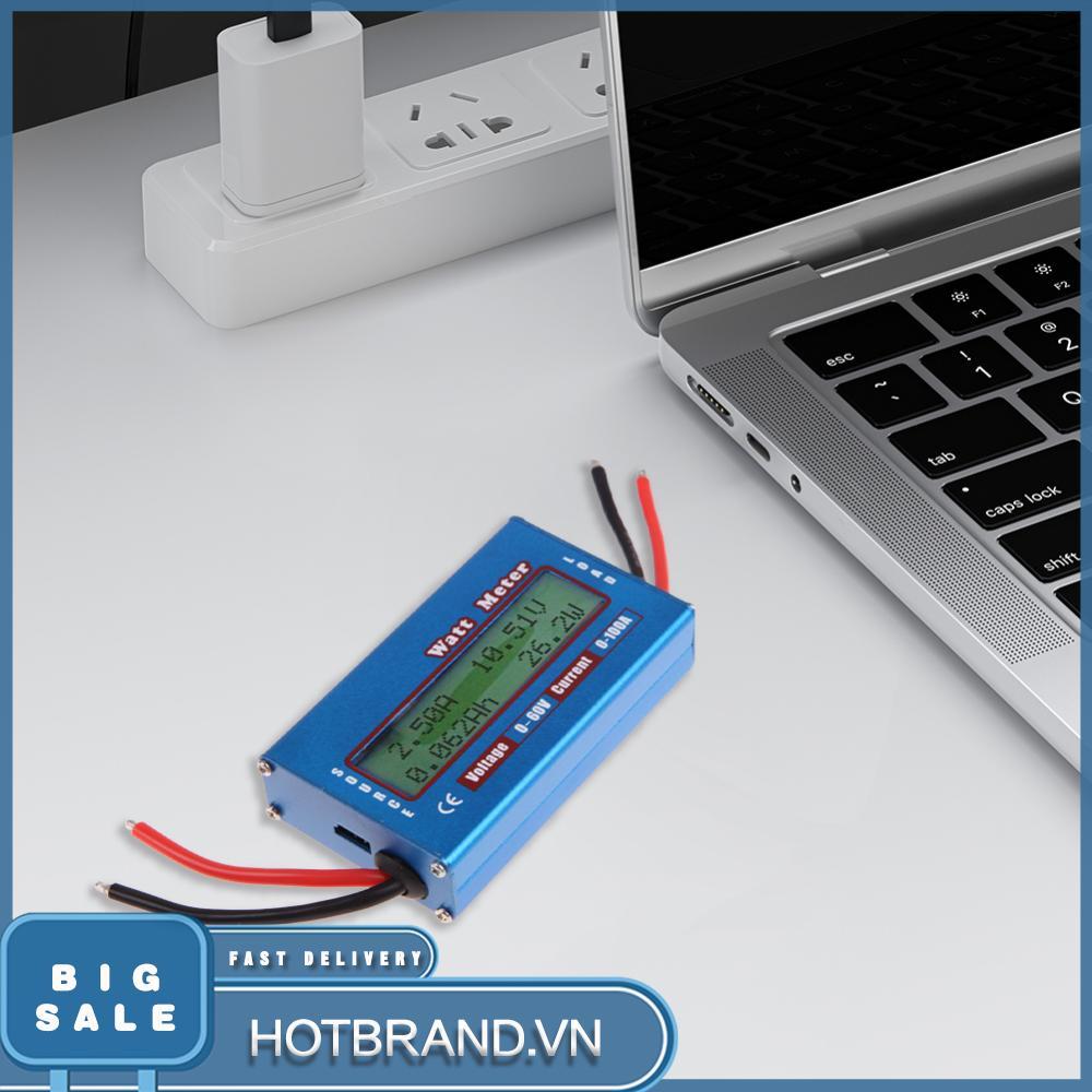 Bộ phân tích nguồn DC Watt Volt Amp Meter LCD Màn hình kỹ thuật số 12V 24V Máy phân tích gió năng lư