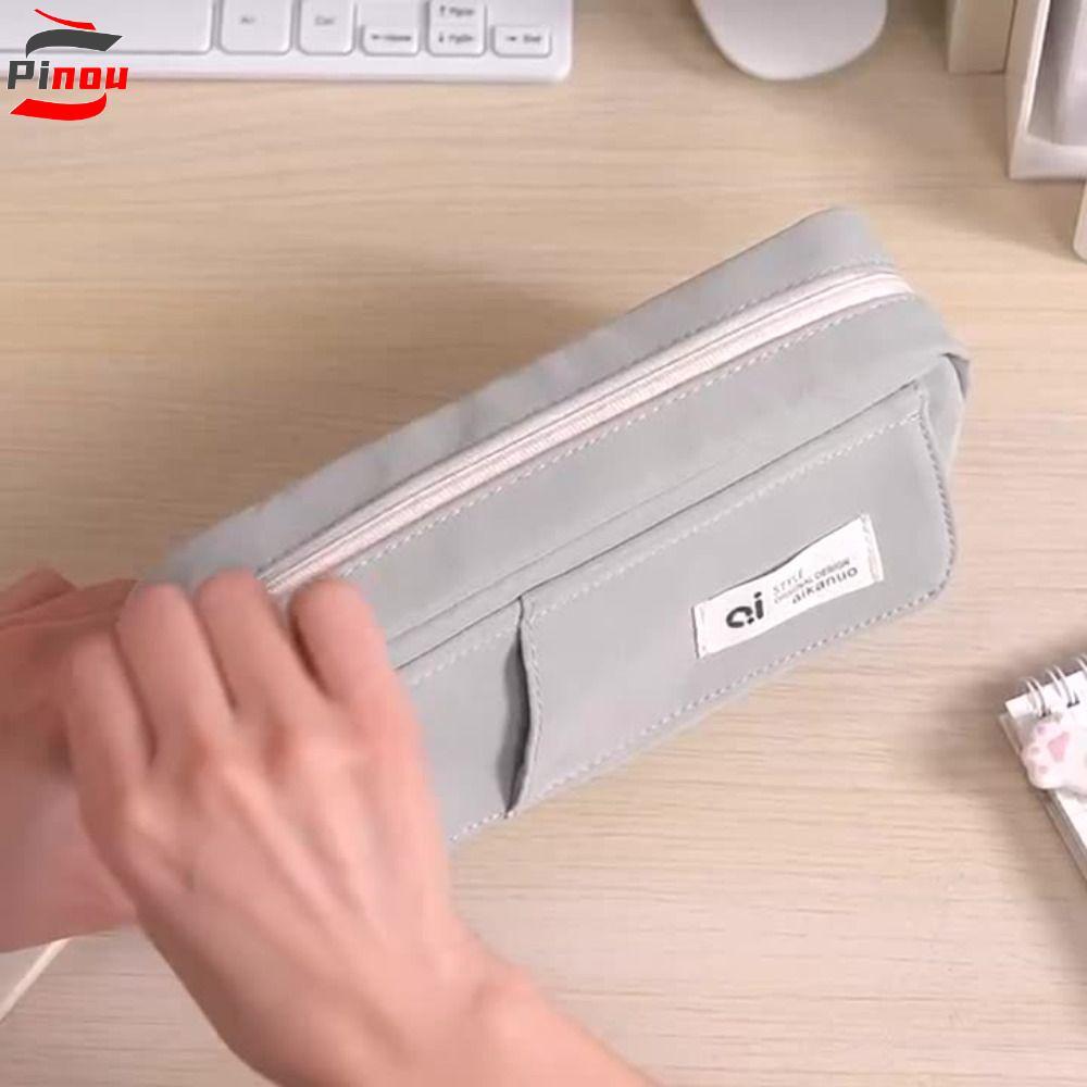 Túi đựng bút chì đơn giản POOU, Hộp đựng bút chì học sinh dung tích lớn nhiều lớp, Kawaii Flip Style