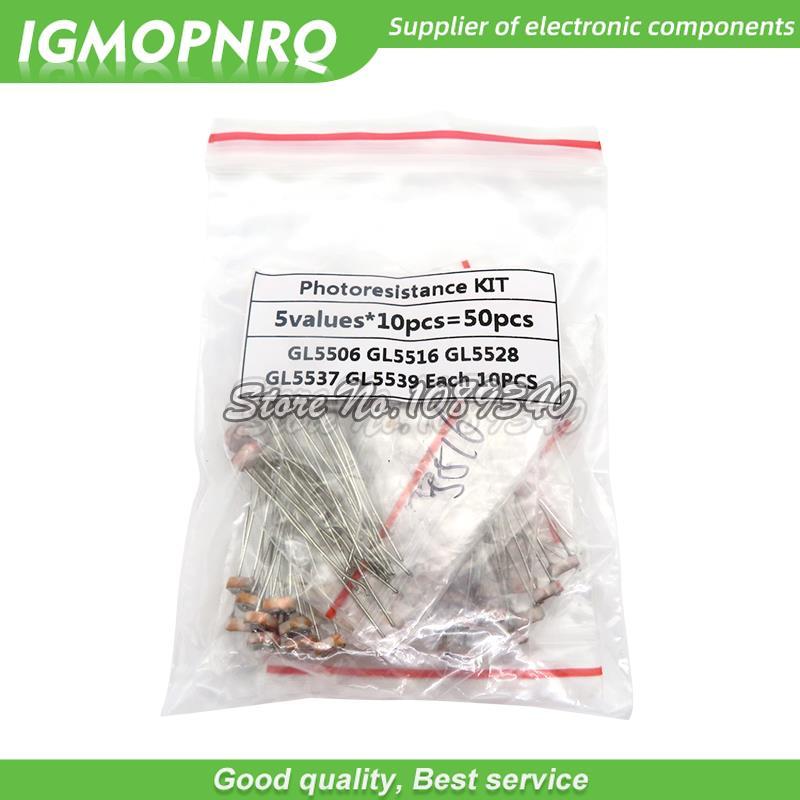 50 Cái / lốc (5value * 10 Cái) LDR Photoresistor diy kit cho GL5506 GL5516 GL5528 GL5537 GL5539 hjxr