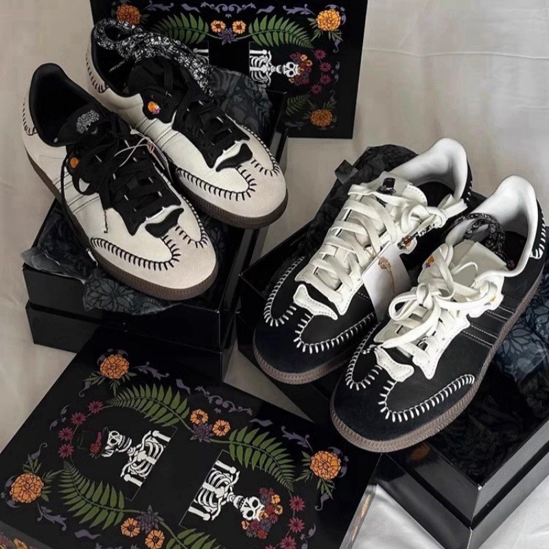 Cowhide Version~Genuine leather women's retro versatile embroidered flat casual sports low-top shoes