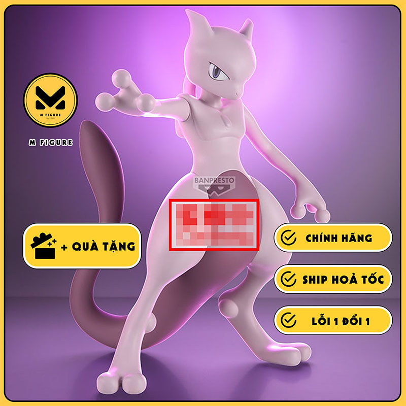 MÔ HÌNH Mewtwo - Pocket Monsters - Sofubi Figure - Sofvimates (Bandai Spirits) FIGURE CHÍNH HÃNG
