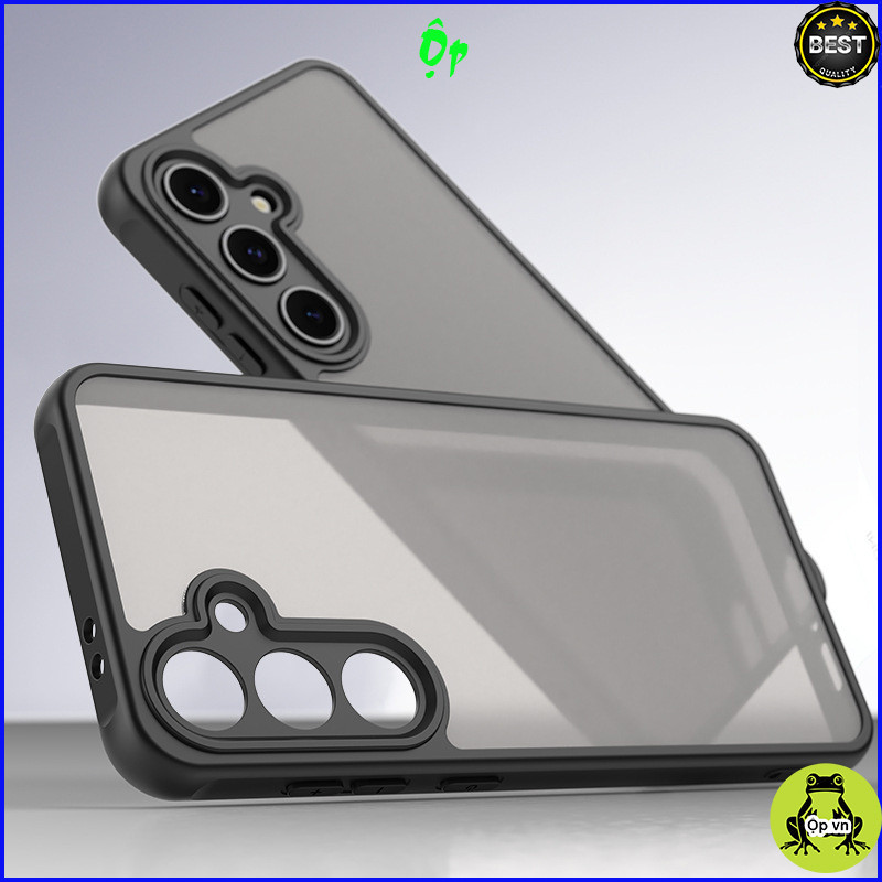Ốp viền đen lưng mờ Samsung S24, S24 +, S24 Ultra, S24 FE ... Ốp cứng cao cấp, 1 chữ Chất