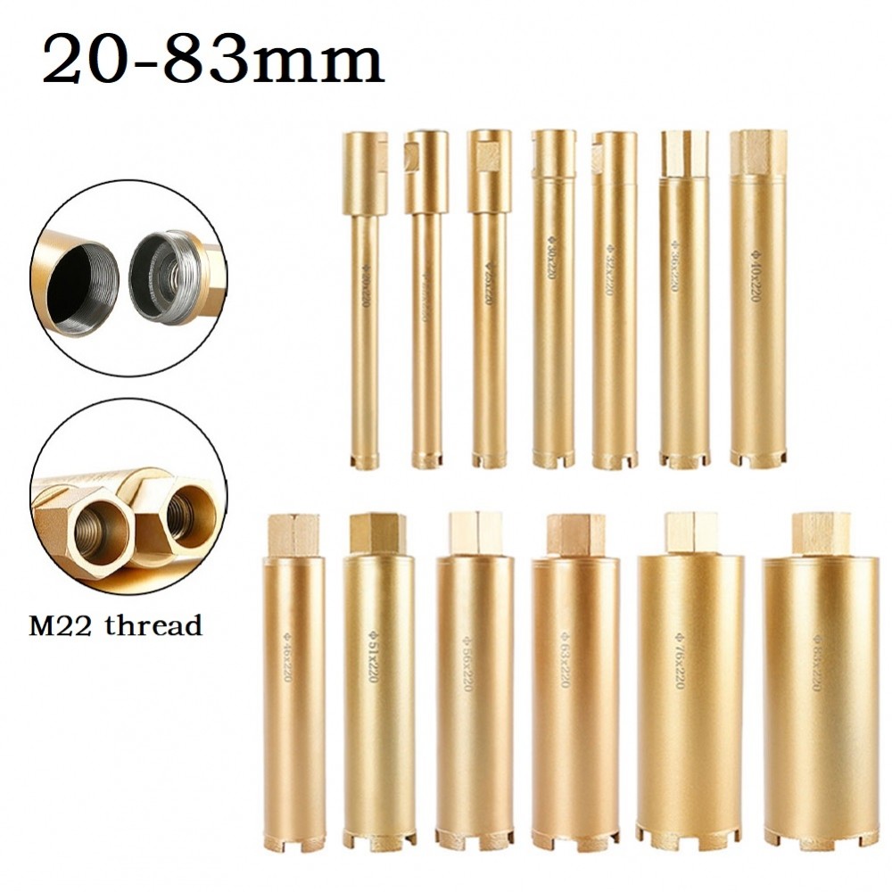 【Clearance】Core Bit Core Drill Bit Tools 220mm Length Concrete Marble For Construction【LAGO-VN】