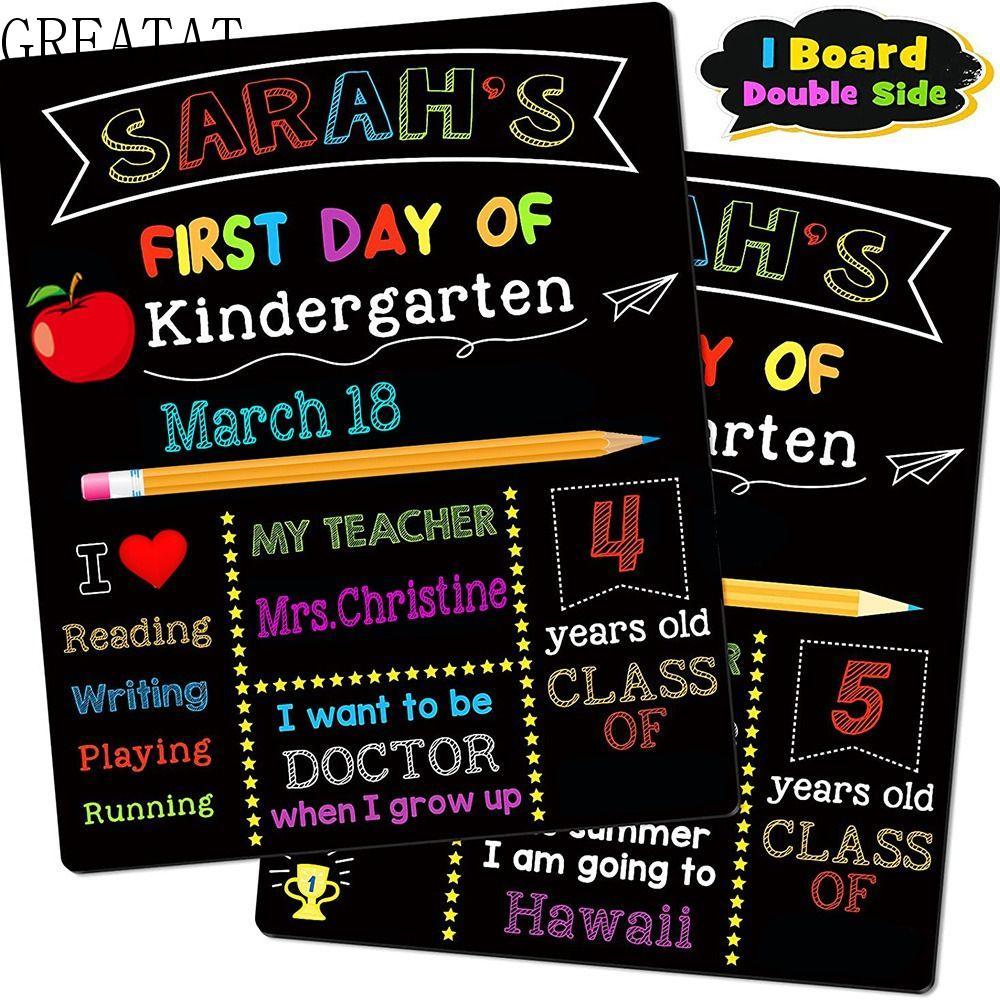 GREAT School Board 1st Day of School Sign Đồ dùng gỗ cho quà tặng mẫu giáo 10 "x12"