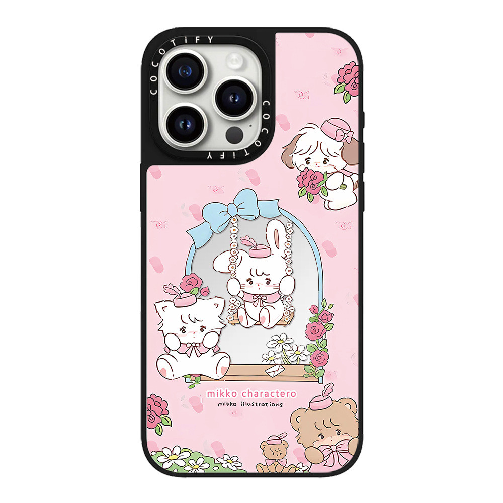 Mèo xoay hoa hồng Thích hợp cho Phone16ProMax Apple 15Pro 13 điện thoại chống sốc dễ thương14pro1.4