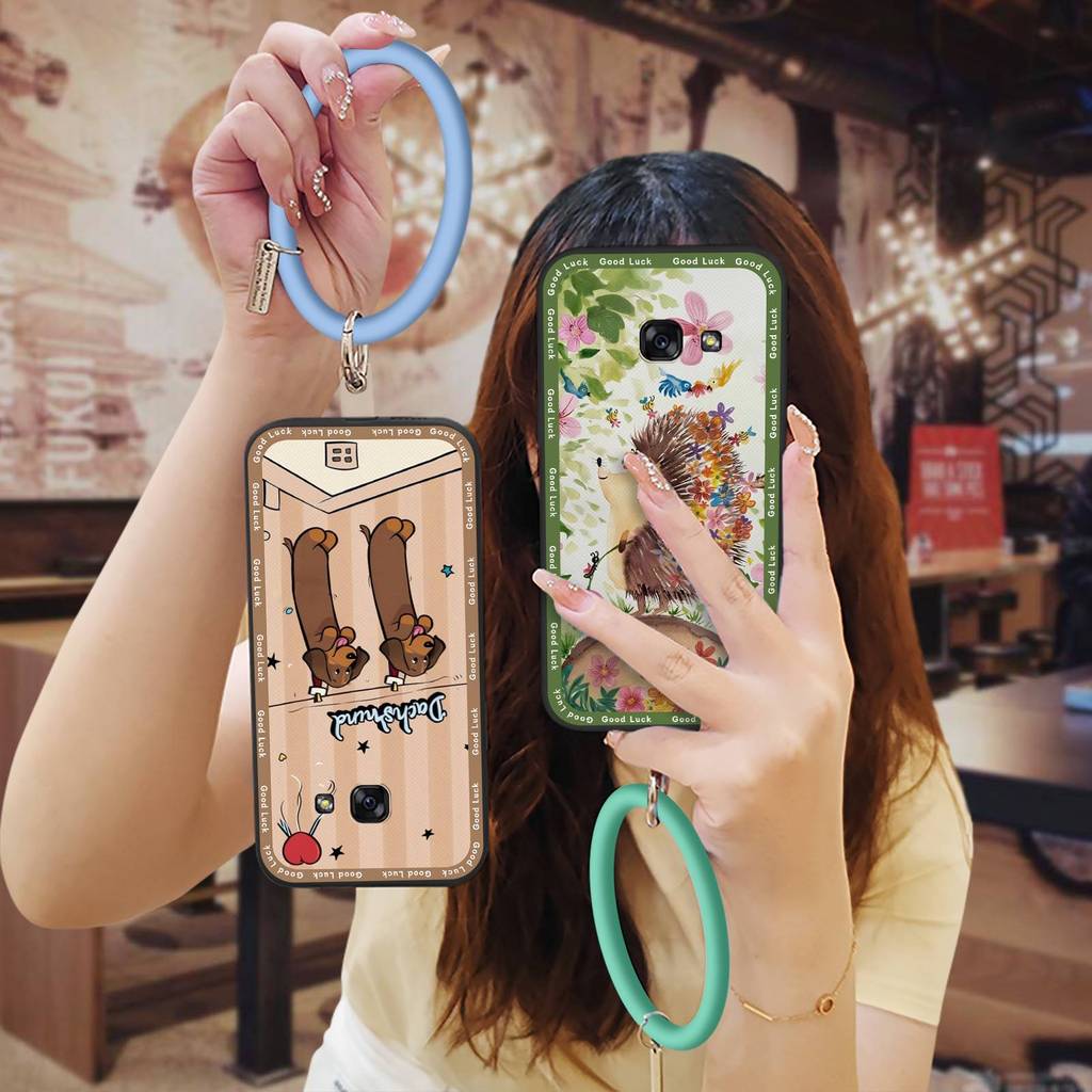 Vòng Tay Bảo Vệ Điện Thoại Dành Cho Samsung Galaxy A7 2017 / A720 Vòng Màu Trơn Chống Thấm Nước Mềm 