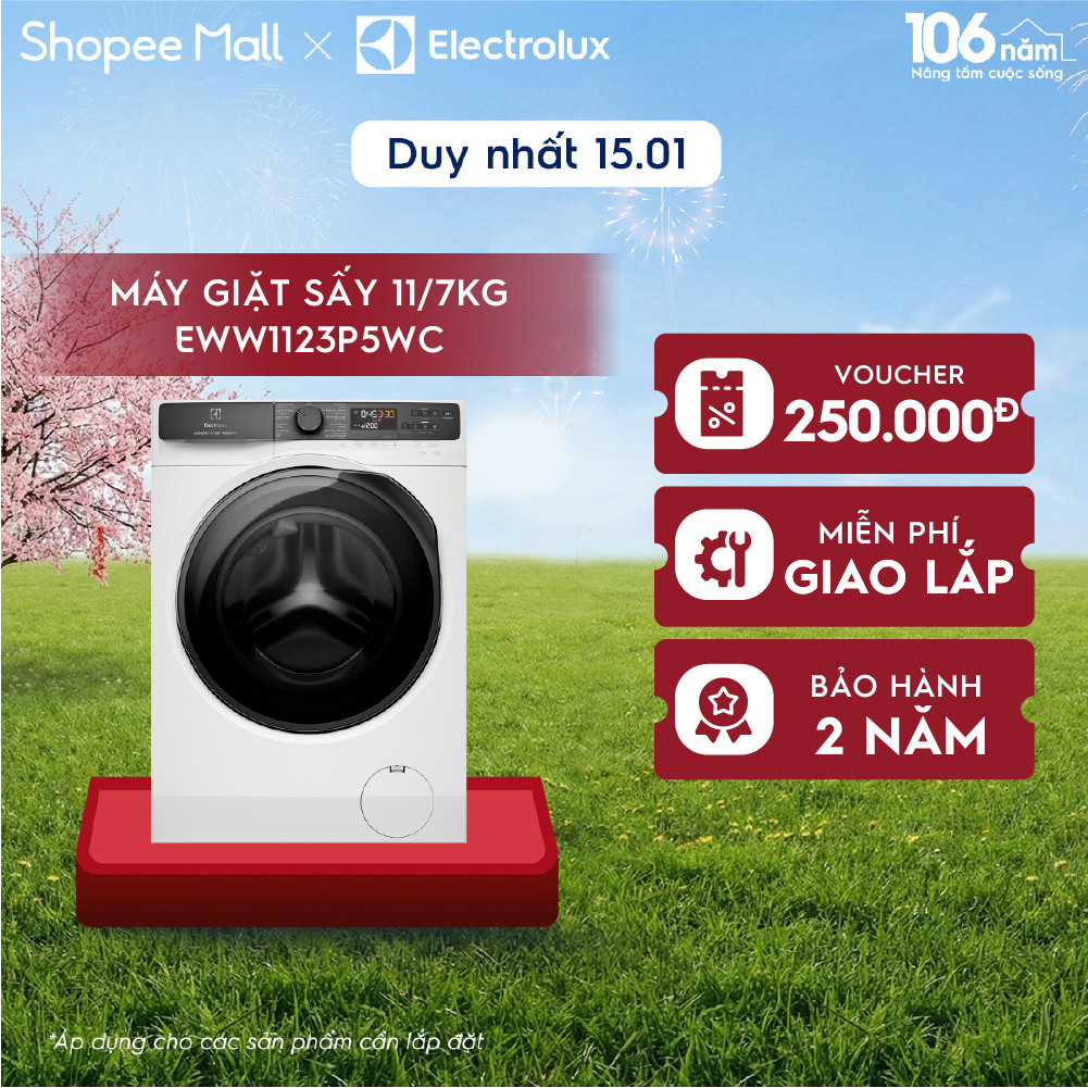 Free giao lắp - Máy giặt sấy Electrolux 11/7kg UltimateCare 500 - Trắng EWW1123P5WC