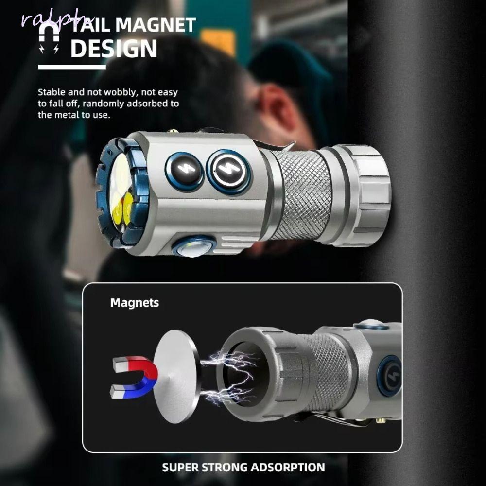 Đèn Pin RALPH EDC LED RGB Có Thể Kẹp Và Bỏ Túi, Chụp Đèm Mềm - Phù Hợp Để Sửa Chữa Xe Hơi