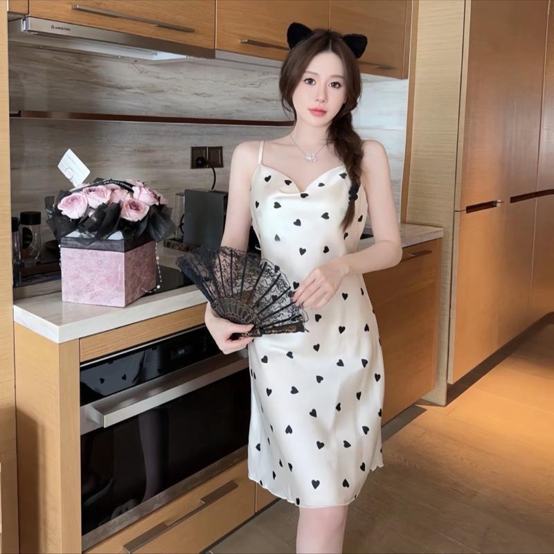 [BIGSIZE 55-100kg]|VẢI TRUNG| Đầm váy hoạ tiết [ Cỗ đỗ] Không kèm chip đồ ngủ bigsize 55-100kg