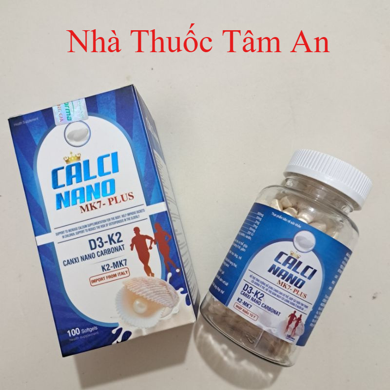Viên uống CALCI NANO MK7 PLUS_Bổ sung canxi D3 K2 MK7 giúp xương chắc khỏe, giảm nguy cơ loãng xương