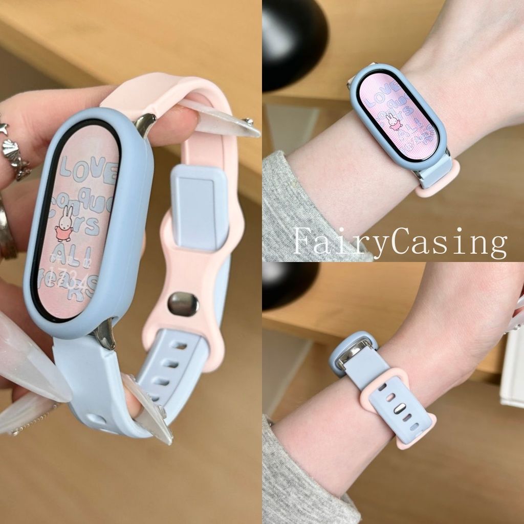 Ốp Lưng Silicon + Dây Đeo Cho Xiaomi Mi Band 10 9 Phiên Bản Gốm Sứ Phụ Kiện Vòng Tay Thể Thao Cho Mi