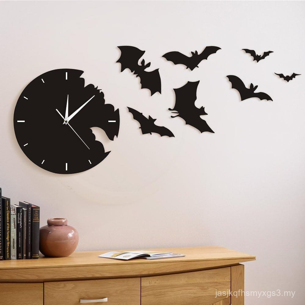 Đồng hồ treo tường tương tự Geeky Days Bat, 11,81 Inch, Đen