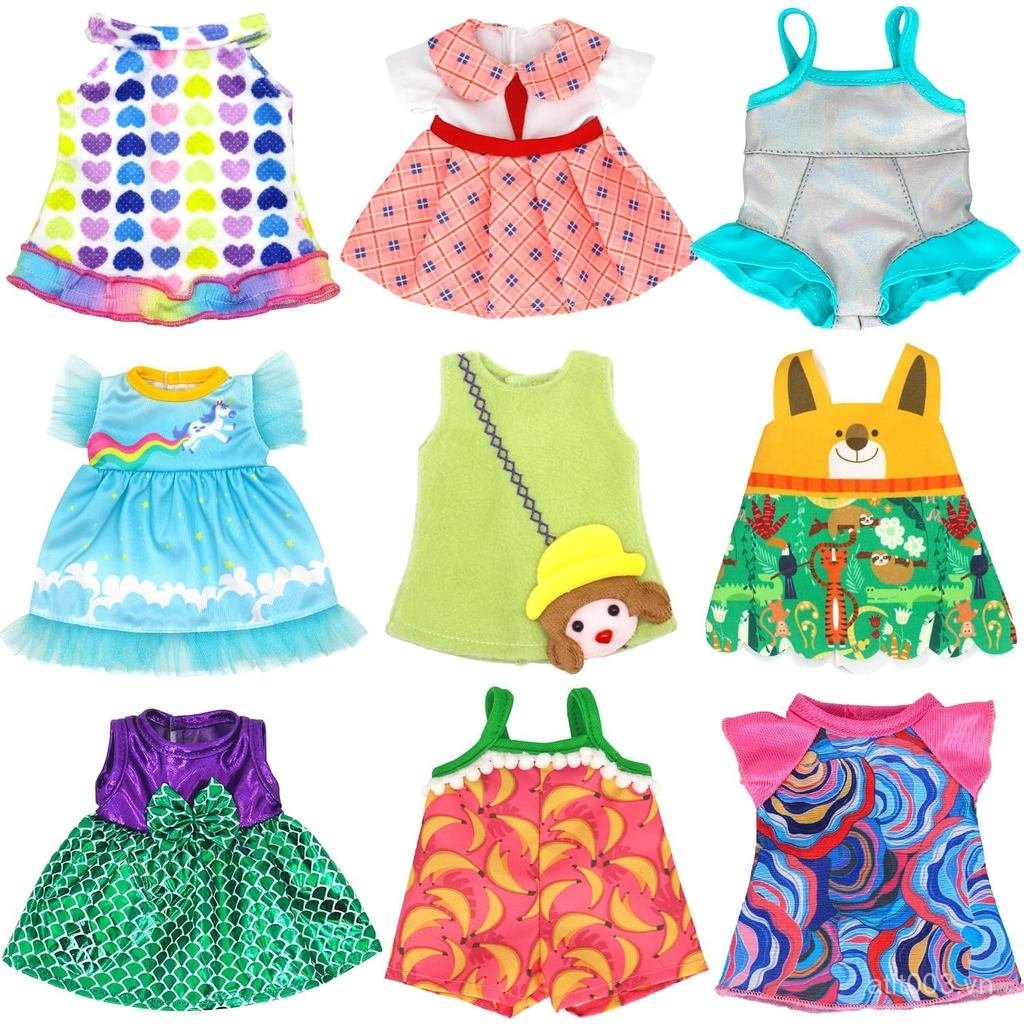 UNICORN ELEMENT 9 Bộ Quần áo búp bê trẻ em sống động cho búp bê bé gái 10-12 inch, Bộ trang phục quầ