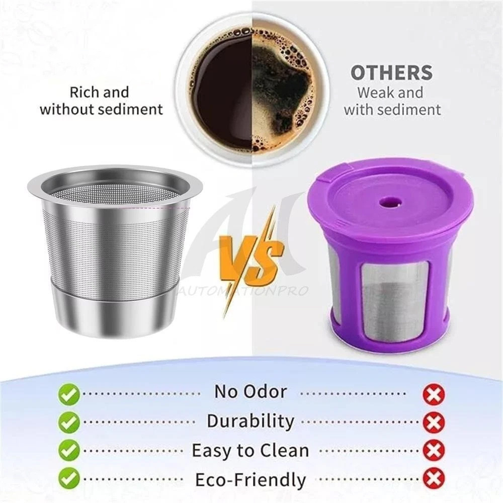 2 Pack Stainless Steel Refillable Reusable Coffee Pod Capsule K-Cup ECO-Flow For Keurig