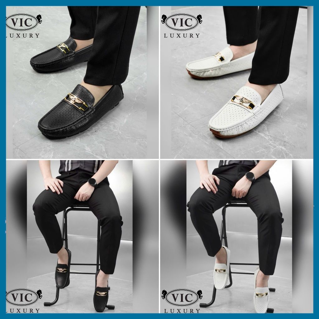 Giày Moca Nam Da Bò Khắc Lazer Thông Thoáng Khi Sử Dụng -Giày Moca Nam Dành Cho Quý Ông Sang Trọng M