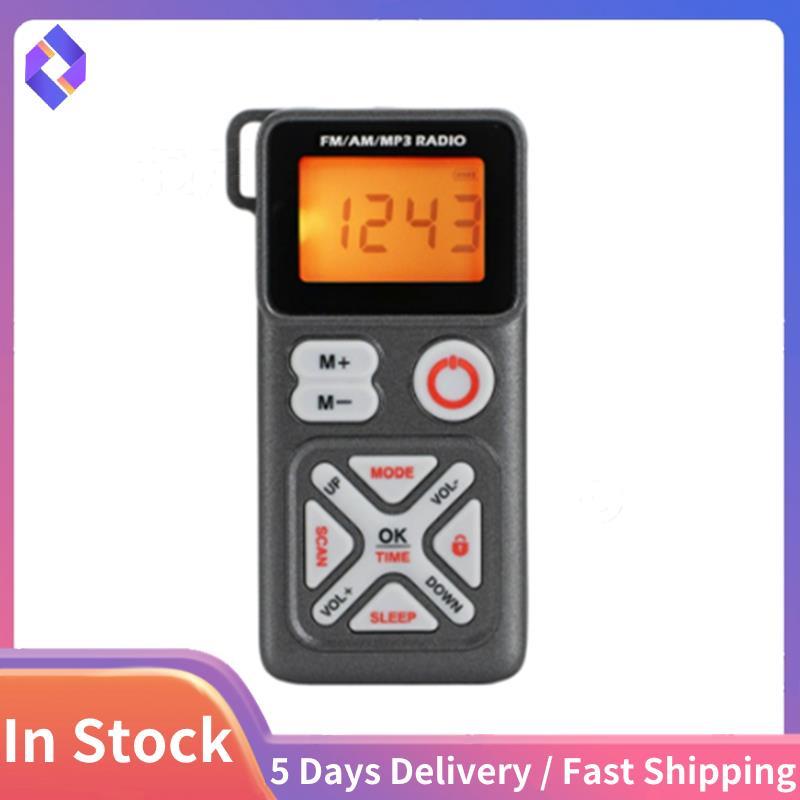 Mini Pocket Radio Di Động FM AM MP3 Radio Recevier Thẻ TF Máy Nghe Nhạc Màu Xám