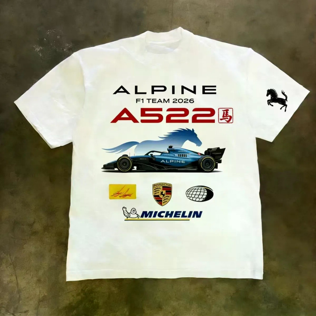 Alpine racing team short-sleeved T-shirt, F1 racing suit, A522 print, go-karting outdoor sports T-sh
