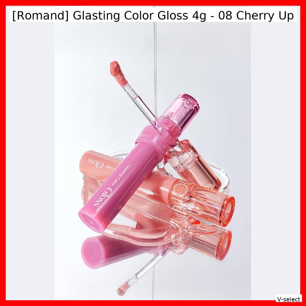 [Romand] Glasting Color Gloss 4g - 08 Cherry Up / Hàn Quốc Gloss / Luscious Shine / Chính hãng 100% 