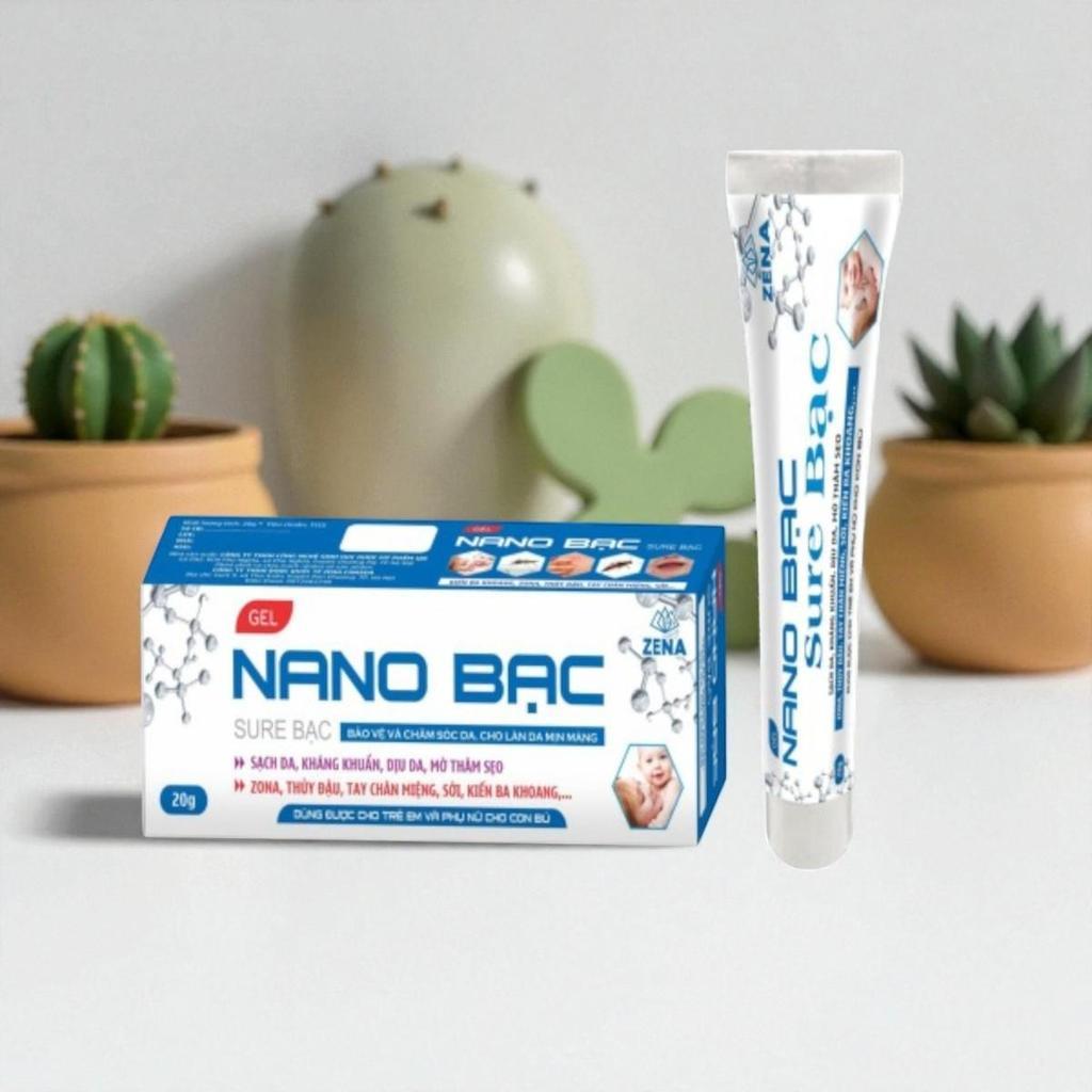 Gel Nano Bạc Sure Bạc 1 hộp 1 tuýp 20g – Làm sạch, làm dịu da, hỗ trợ chăm sóc vùng da