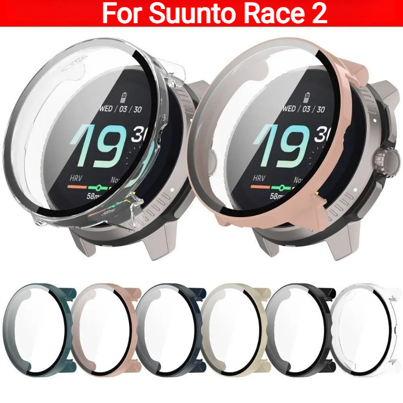 Kính Cường Lực + Vỏ Cho Suunto Race 2 Matte Cứng PC Ốp Lưng Bảo Vệ Màn Hình Cho Suunto Race2 Đồng Hồ