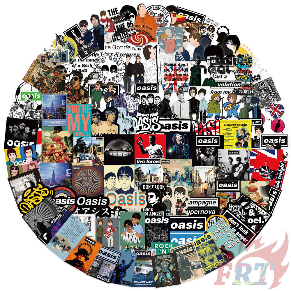 105 Cái / bộ ❉ Ban nhạc Rock. Nhãn dán PET Oasis ❉ Nhãn dán đề can Doodle chống thấm nước thời trang
