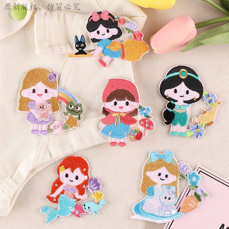 Hot Sale#[Easy DIY]Cartoon Anime Self-Adhesive Girl Clothing Patches Accessories for Journals DIY Em