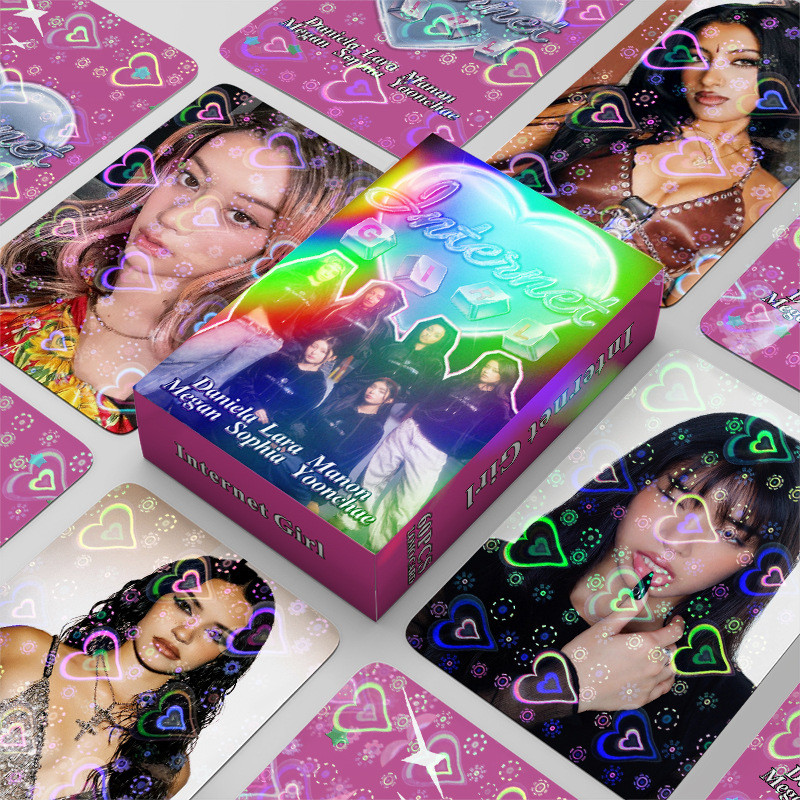 KATSEYE 《 Internet Girl 》 Laser Lomo Card Photocard Bưu thiếp 60 cái / hộp