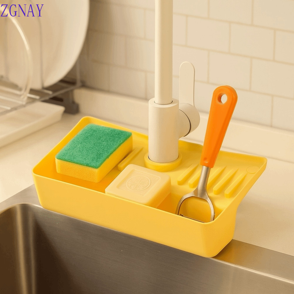 ZGNAY Giá để đồ thoát nước vòi ZGNAY, Giá thoát nước bồn rửa chống trượt, Giá lưu trữ bồn rửa TRP Th