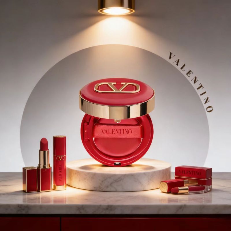 ((KE QI) Big V Light Shadow Red Cushion Liquid Foundation Trang điểm lâu trôi Kem che khuyết điểm tự