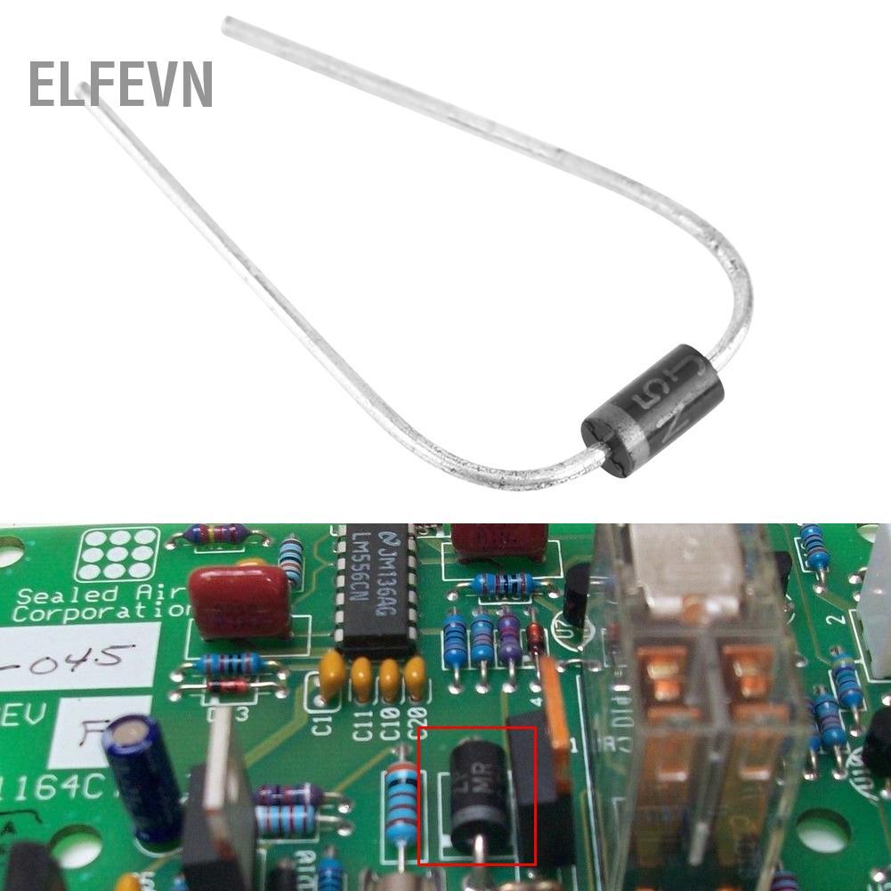 Elfevn Elfevn Jiaocha 200 Chiếc 10 Giá Trị Bộ Chỉnh Lưu Diode Điện Tử Các Loại 1N4001-1N4007 1N5817-