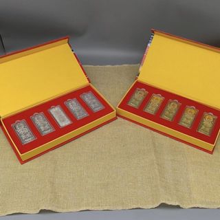 Quà tặng năm mới con rắn cung hoàng đạo, bộ 5 món trang sức bạc mạ vàng, phù hợp kinh doanh và quà biếu